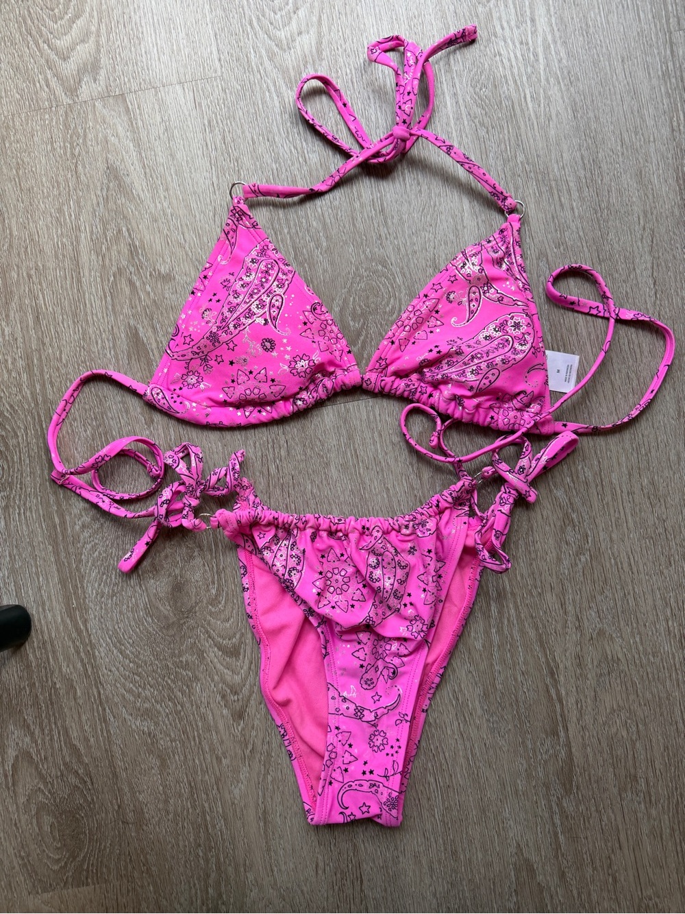Target Pink Paisley String Bikini Set
